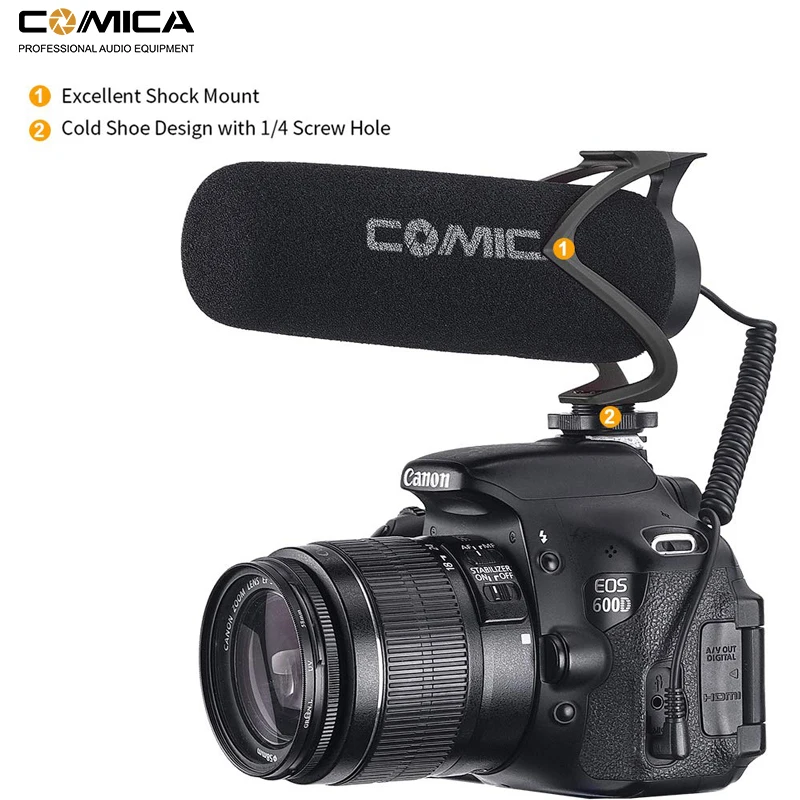 Фото Buy Comica CVM-V30 Lite Video Recording Mic On Camera / Phone Microphone for Canon Nikon Sony DSLR Camcorder For iPhone Samsung S10 on
