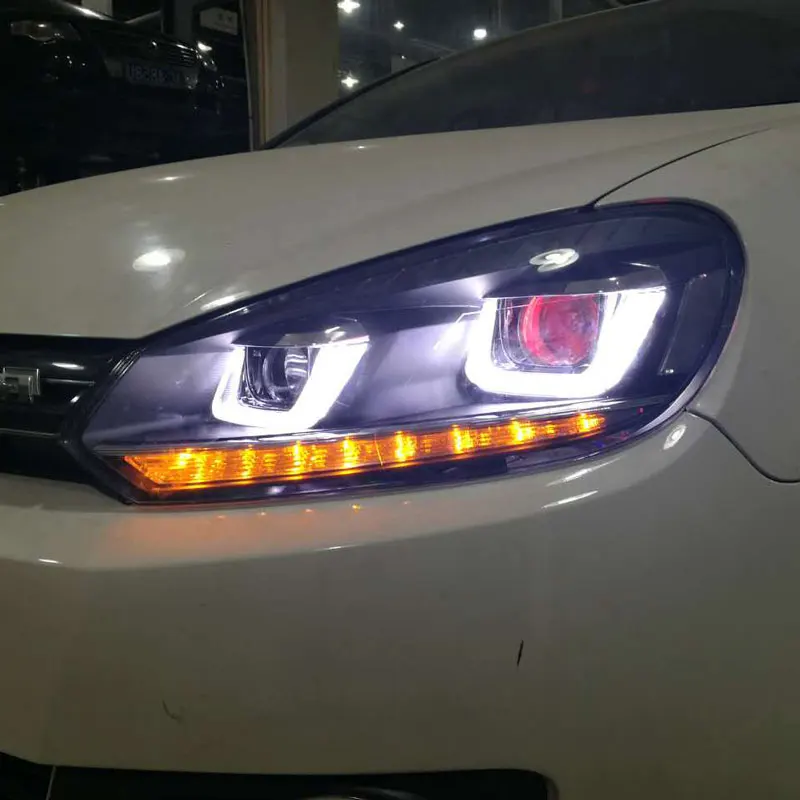 Для VW Golf 6 светодиодный головной фонарь от 2010 до 2012 лет с линзы проектора bi xenon
