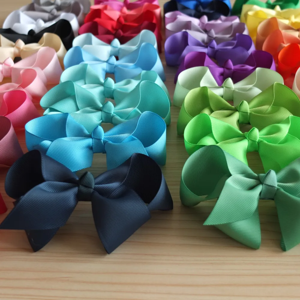 4 inch Jojo Hair Bow Clips Baby Girls Hair Accessories Boutique Grosgrain Ribbon Hairbows Dancing JOJO SIWA Hair Bow 40PCS/LOT