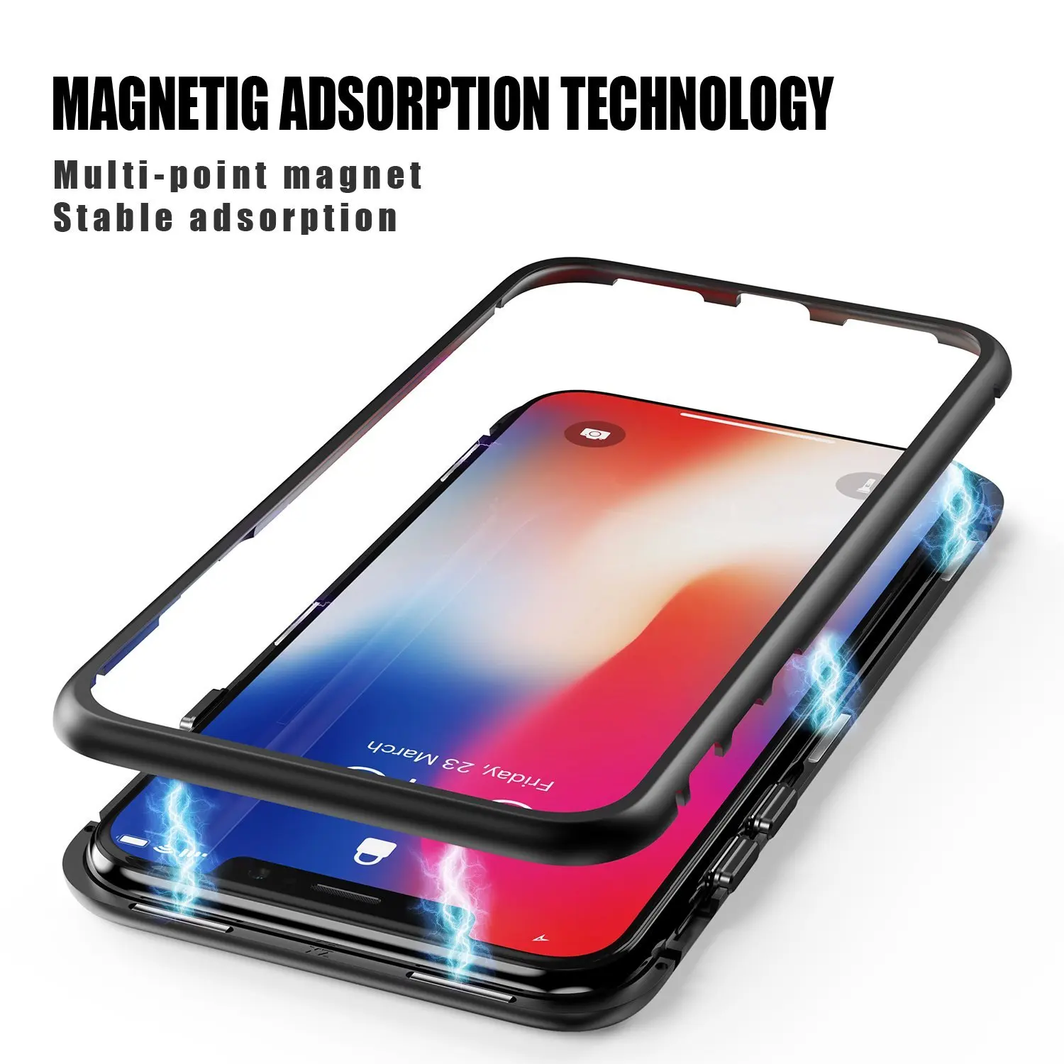 Оригинальный бренд Магнитный Адсорбция дело для samsung S9/для iPhone X 8 7 6 Алюминий