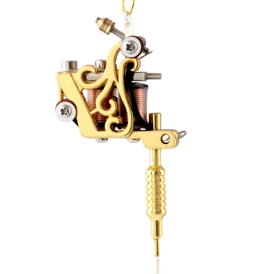 gold key chain SWANJO 1 шт. мини-тату-машина подвеска серебряная удача семь ожерелье с кулоном в форме машины Татуировка Машина подвеска брелок ожерелье в стиле панк - Окраска металла: gold key chain