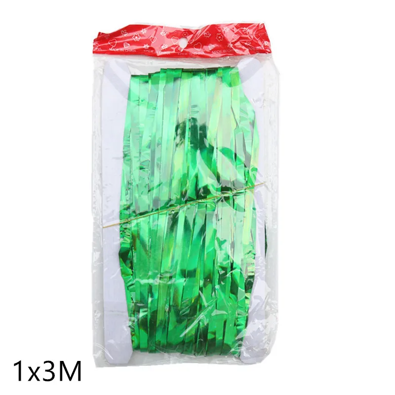 1x3m green 2 м/3 м Радужный фон из фольги занавески с орнаментами рождественские украшения для дома год Декор Noel Navidad поделки своими руками - Цвет: 1x3m green