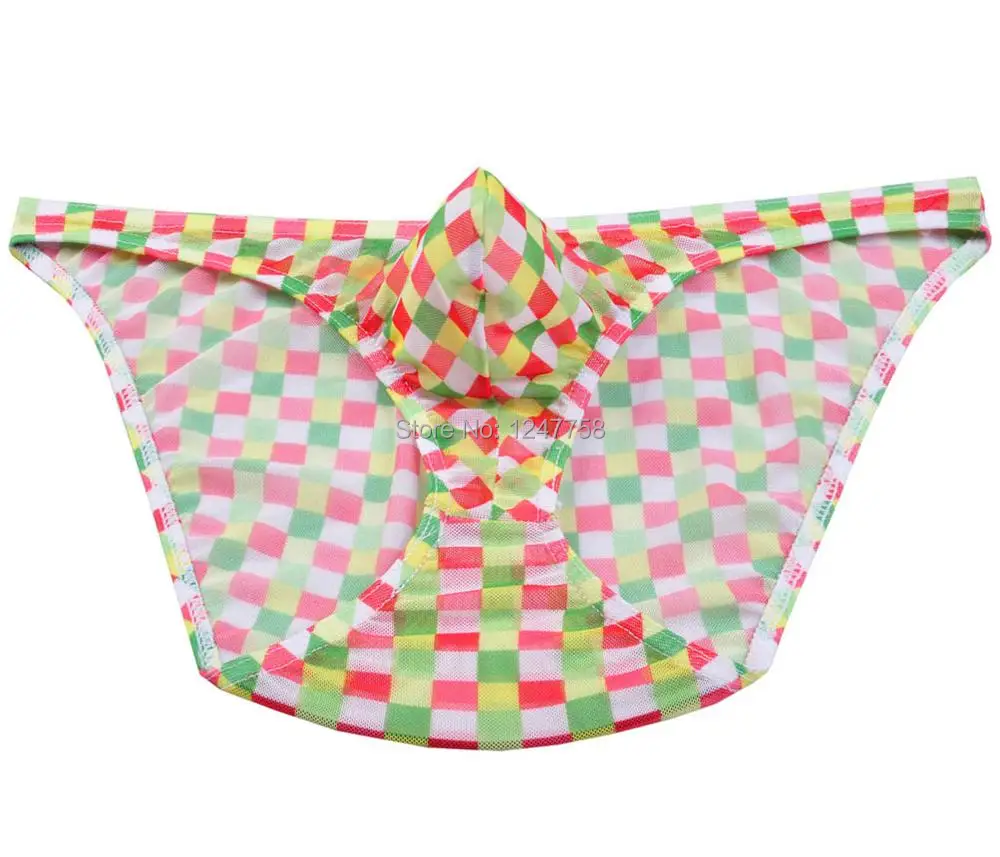 Для мужчин краткое сетки плед мини Брюки для девочек Нижнее Бельё дуга Чехол