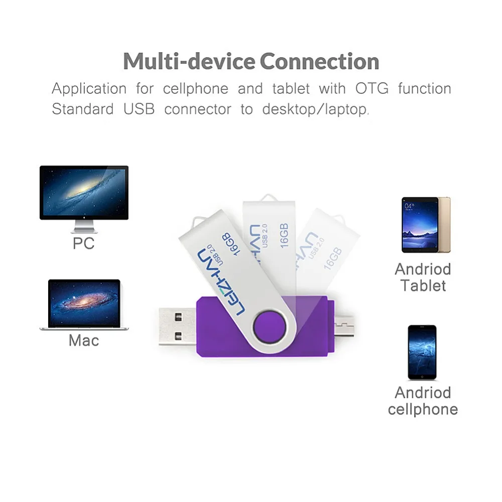 Leizhan металла Memory Stick телефона Android 4 г металлическая ручка привода 8 Micro USB флешки 16