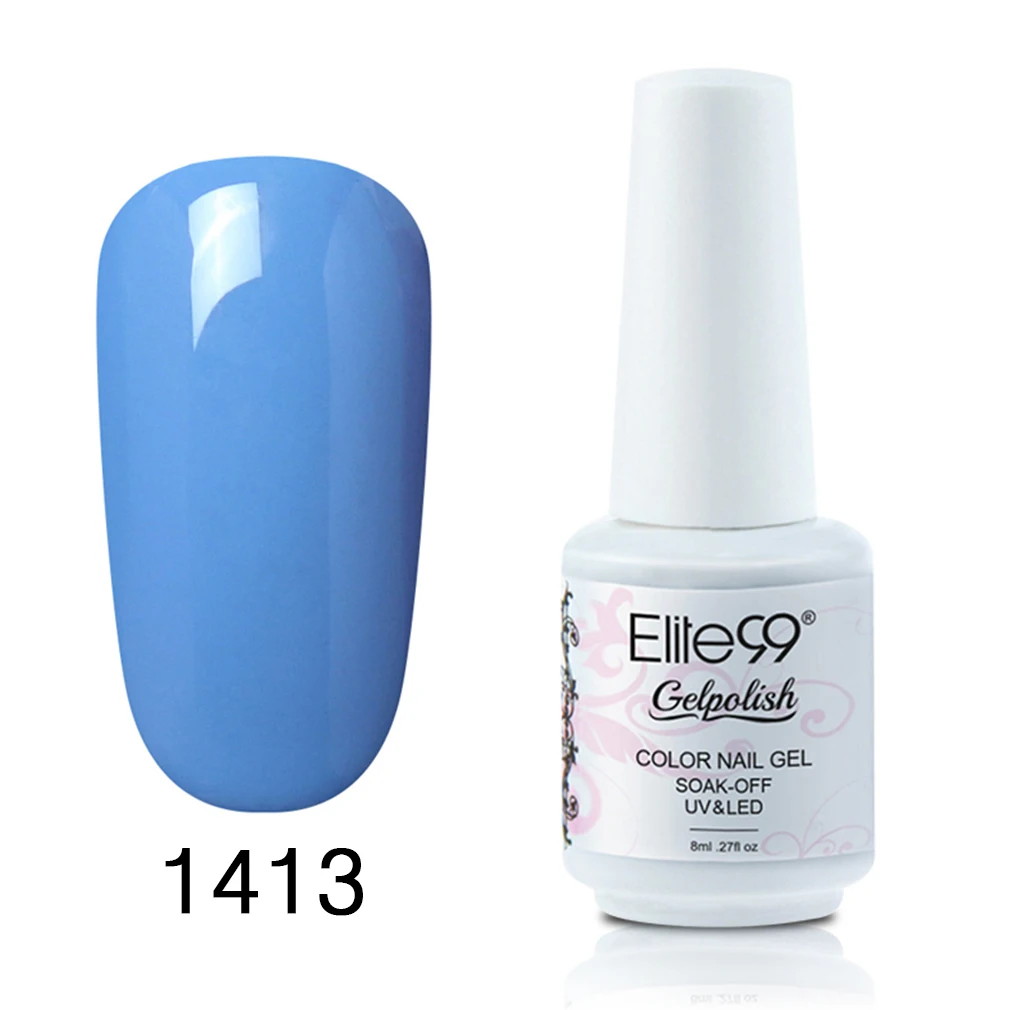 1413 Elite99 Гель-лак UV Vernis полуперманентный праймер верхнее покрытие 8 мл полигель лак для ногтей маникюрный гель лак для ногтей - Цвет: 1413