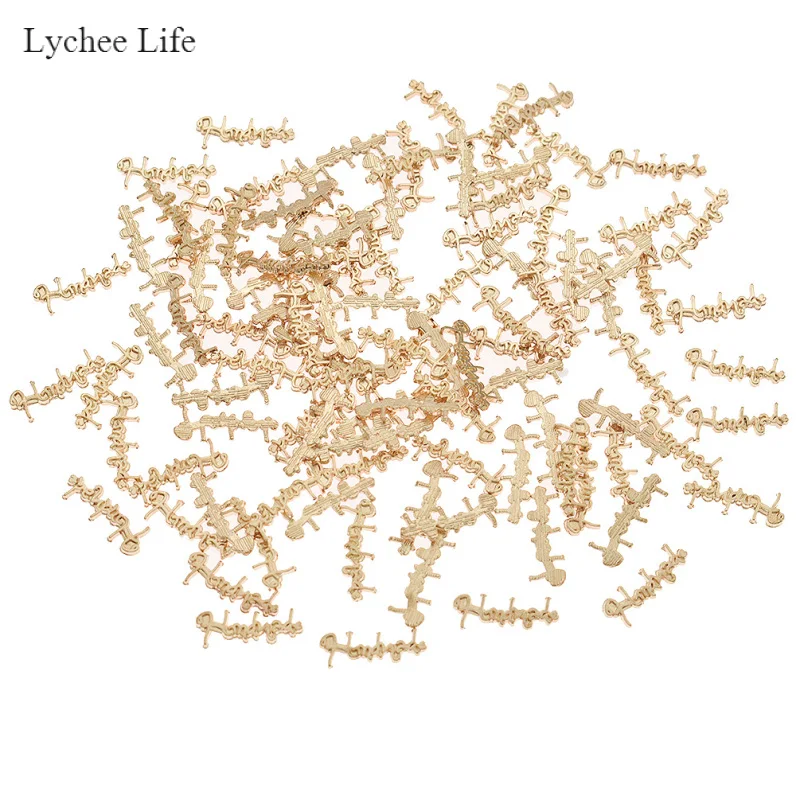 Lychee Life 100 шт. металлические этикетки для одежды ручной работы с буквами DIY Швейные Сумки для изготовления одежды аксессуары для украшения