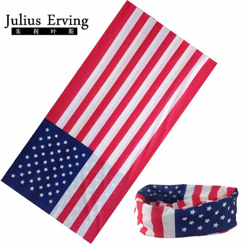 Джулиус Ирвинг 1 шт./лот Американский бандана Флаг США Для мужчин мотоцикл шарф