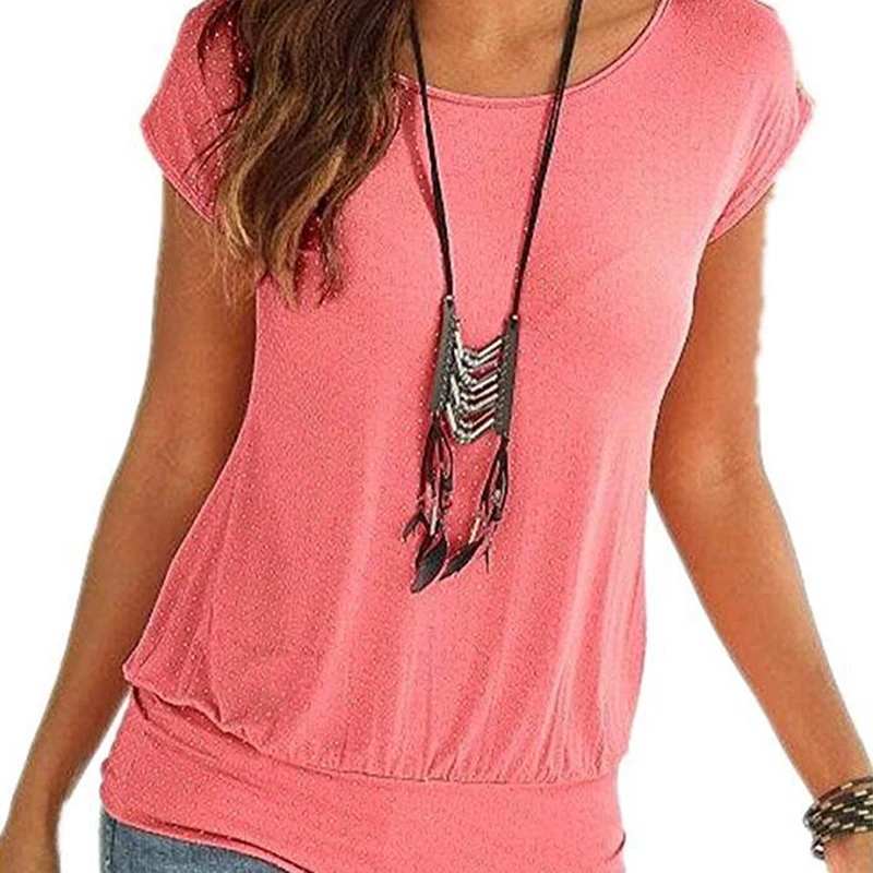 Hengsong Винтажная летняя женская футболка в горошек с коротким рукавом, тонкая футболка с круглым вырезом, повседневные женские топы, футболки, уличная одежда
