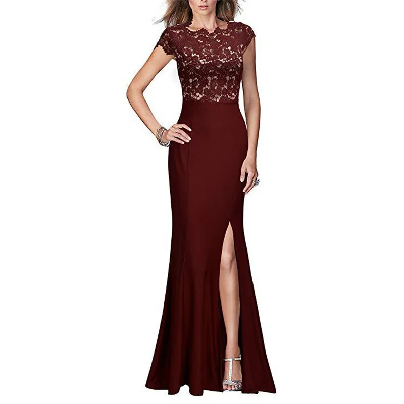 

Черные банкетные вечерние платья в стиле ретро, платья до пола для выпускного вечера, кружевное элегантное официальное платье, новинка 2019, модное с разрезом спереди