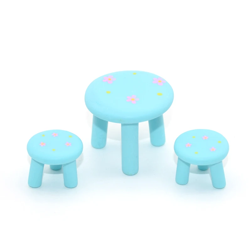 Table Chair Set 8 3 шт полимерный стол стул миниатюрный Сказочный Дом Сад Микро Пейзаж украшения горшки для растений бонсай ремесло декорации садовые фигурки - Цвет: Table Chair Set 8