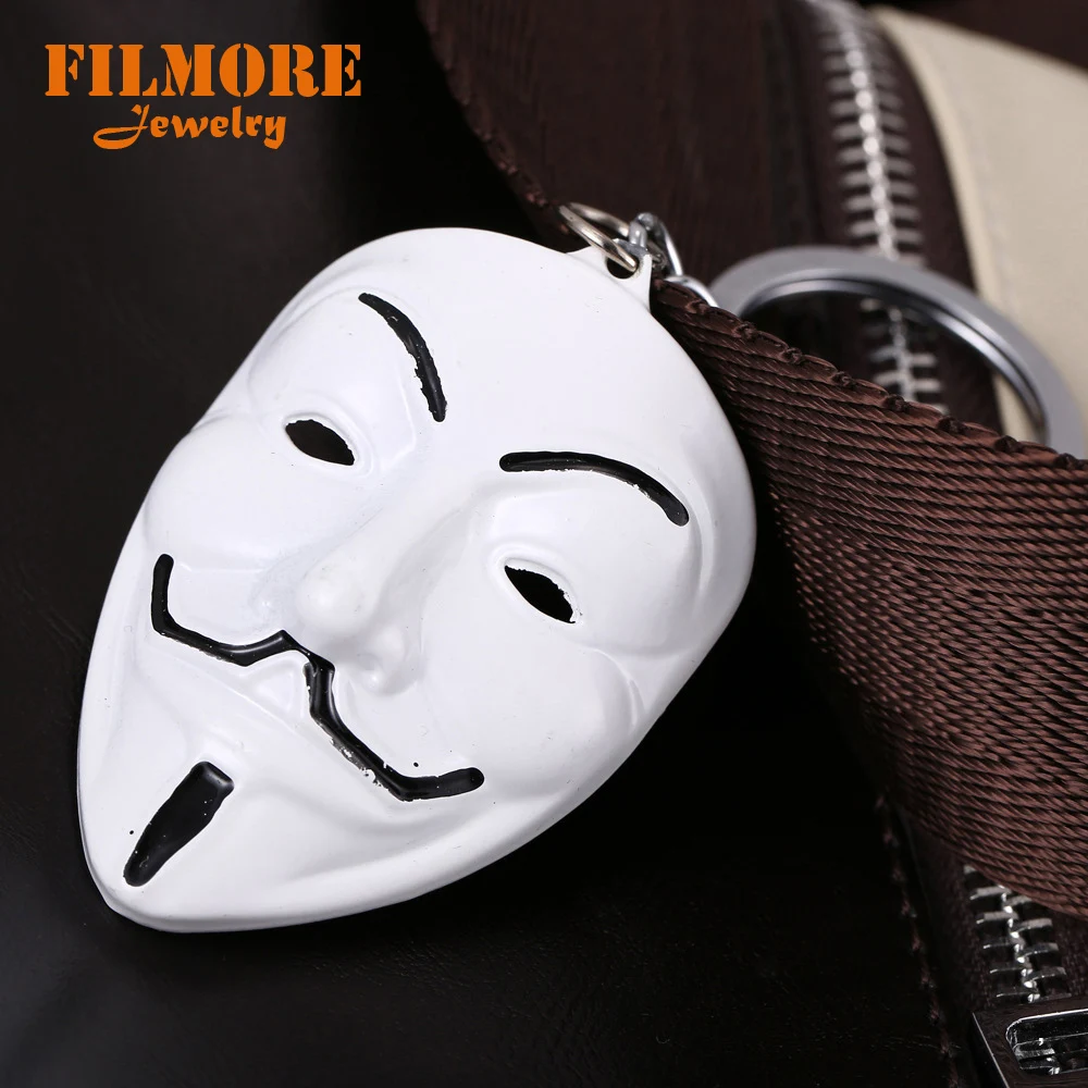 Filmore новый дизайн фильм V for Vendetta брелок анонимная Маска Гая MetalCar для ключей
