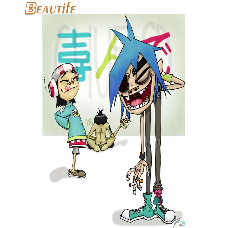 Постер Gorillaz на заказ украшение для дома модный настенный постер из шелковой