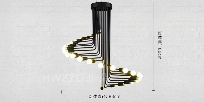 安い ヴィンテージスパイラルシャンデリア舞台照明器具天井ランプ家の装飾サスペンションペンダントランプ器具光