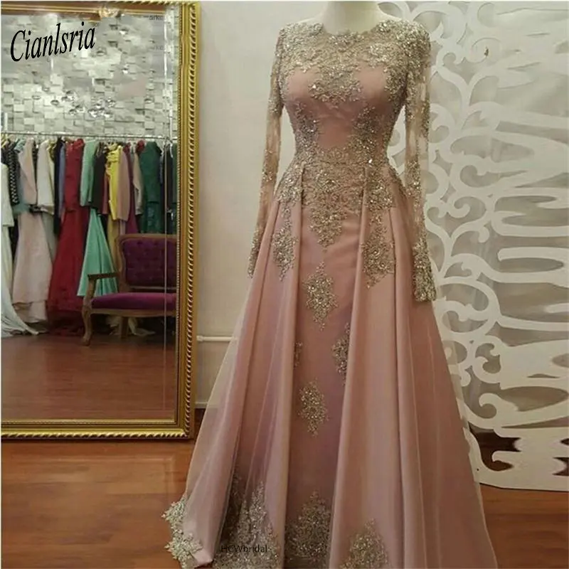 

Arabic Evening Dress Robe De Soiree Appliques Lace Beading Evening Dresses Vestidos De Festa Dubai Formal Evening Party Dresses