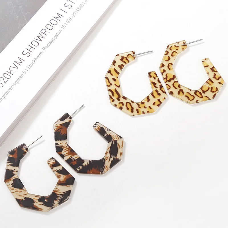 Acetic Acrylic Resin C shapped Stud Earrings For Women 2019 Fashion Simple Style Geometry Jewelry | Украшения и аксессуары