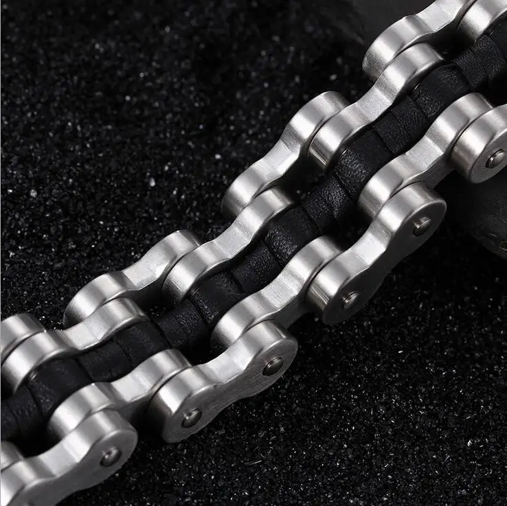 Тяжелый вес 22 мм широкий в стиле панк мужские Байкер Мотоцикл Серебряный браслет