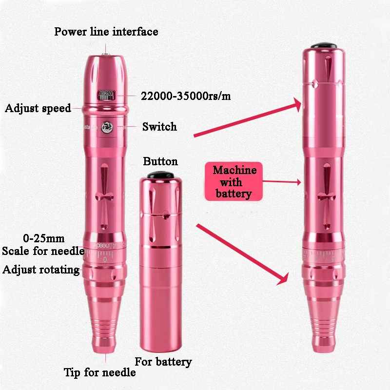 Professional Digital Microblading Machine Accessories Permanent Makeup Supply Electric Tattoo Machine Pen for Eyebrow Eyeliner