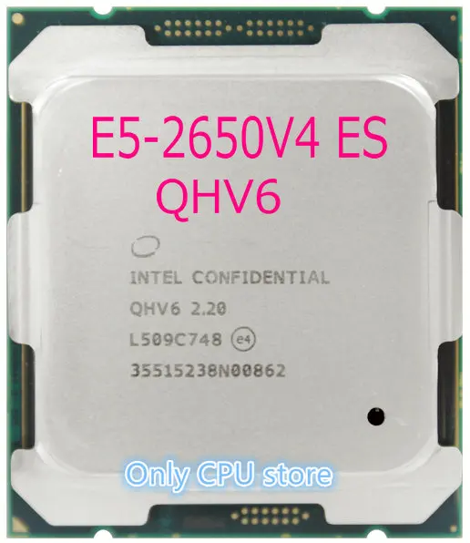 Оригинальный процессор Intel Xeon ES Version QHV6 12 ядер 2 20 ГГц 30 м E5 2650V4 5 Вт 105 бесплатная