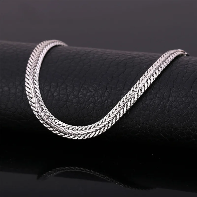 Collare змеиная цепочка на шею для мужчин 6 мм серебряное золото черное розовое 18 32