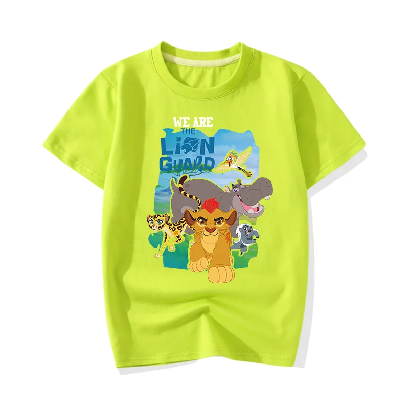 Light Green T-shirt Детские футболки для больших мальчиков и девочек с героями мультфильма «Король Лев», одежда От 1 до 13 лет, детский летний костюм с короткими рукавами Повседневные футболки, топы, JY021 - Цвет: Light Green T-shirt