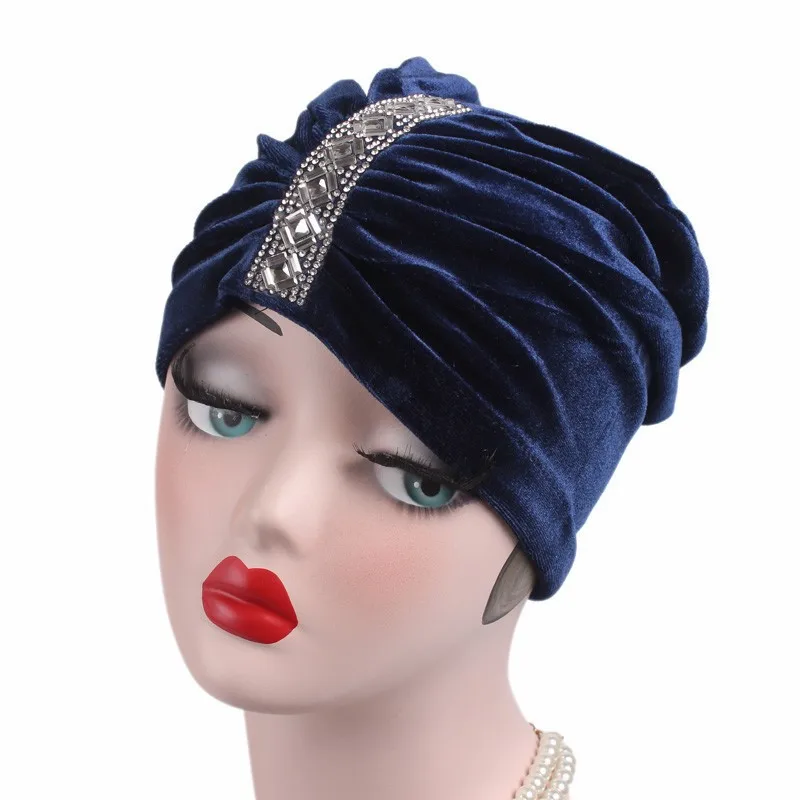 Женские шапки 2017 Новый стиль мягкая бархатная Кепка Химо тюрбан шапка Твердые