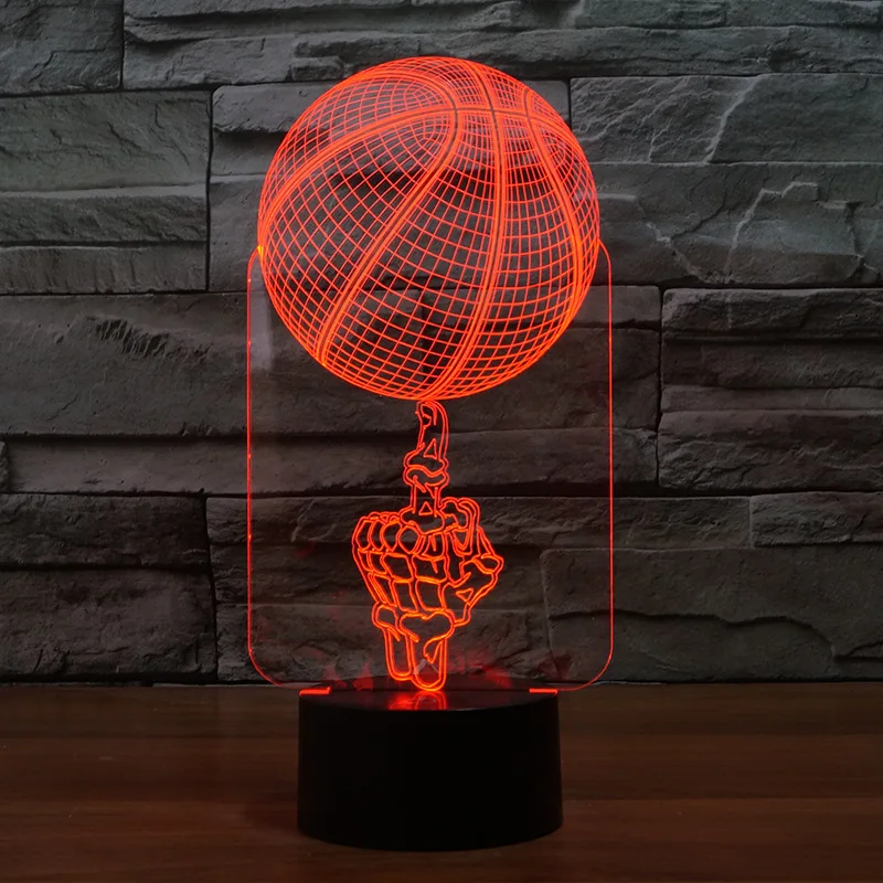 3d Настольная лампа с сенсорным выключателем и дистанционным управлением 7 цветов