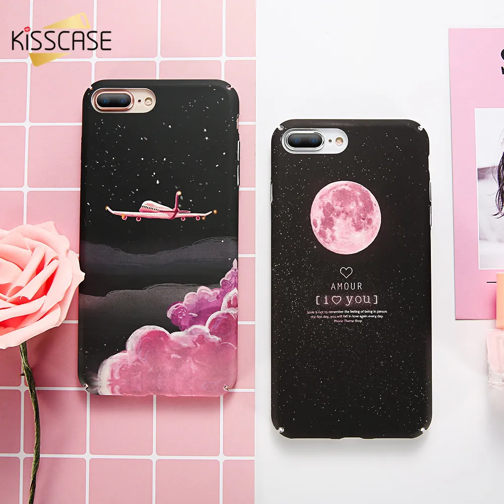 Kisscase мультфильм Розовый фламинго чехол для iPhone 6 S 7 8 плюс Жесткий PC мобильного