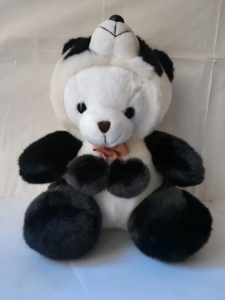 

large 30cm polar bear changing to panda plush toy soft doll throw pillow high quality,birthday gift b2001