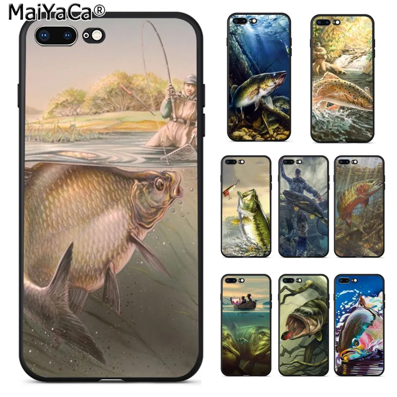 Чехол для телефона MaiYaCa панель рисования форели рыбы рыбалки Apple iphone 11 pro 8 7 66S Plus X 5S