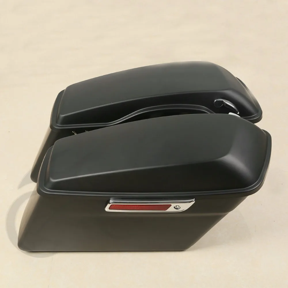 Матовые черные жесткие седельные сумки + крышка защелки для Harley Touring Glide Electra Road King