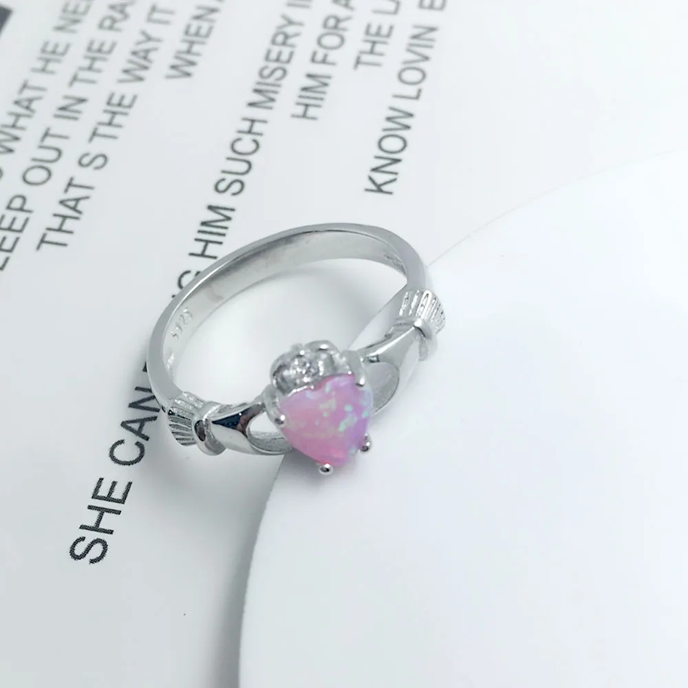 Claddagh кольцо из чистого серебра 925 пробы женские кольца Классический браслет с