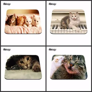 Оптовая и розничная продажа коврик для мыши на заказ животные белые кошки котята компьютер ноутбук прямоугольная Резина