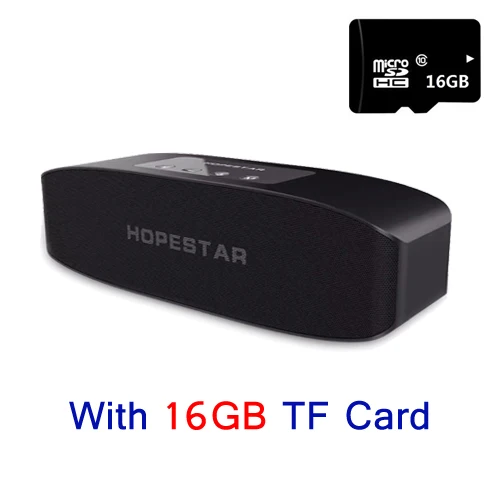 HOPESTAR H11 Bluetooth беспроводной динамик Hifi Саундбар двойной бас стерео Поддержка USB TF AUX FM с зарядным устройством для телефона - Цвет: Black With 16GB Card