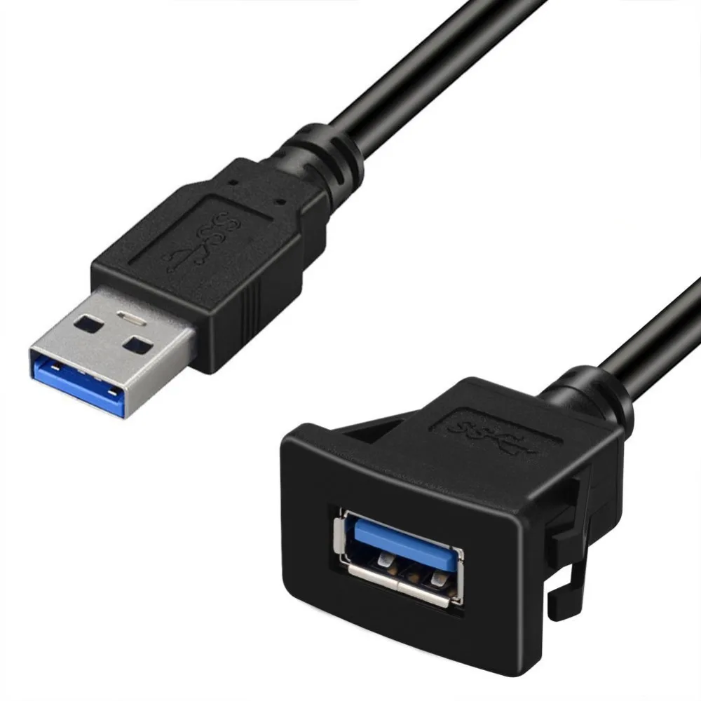 Удлинительный кабель для монтажа на панели USB 3 0 с пряжкой 1 м|Кабели MP3/MP4-плееров| |