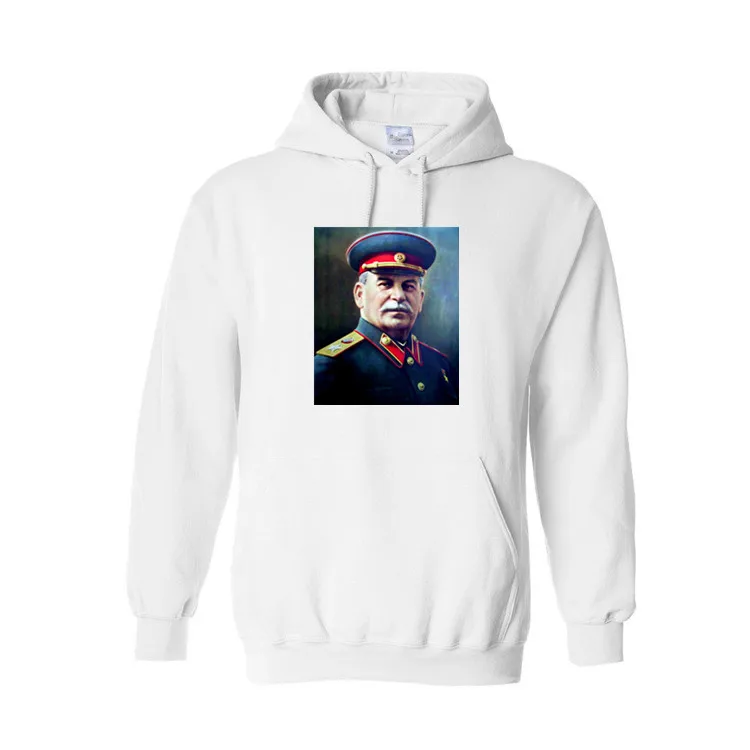 Забавные мужские флисовые толстовки с принтом Сталин Россия зимние унисекс в