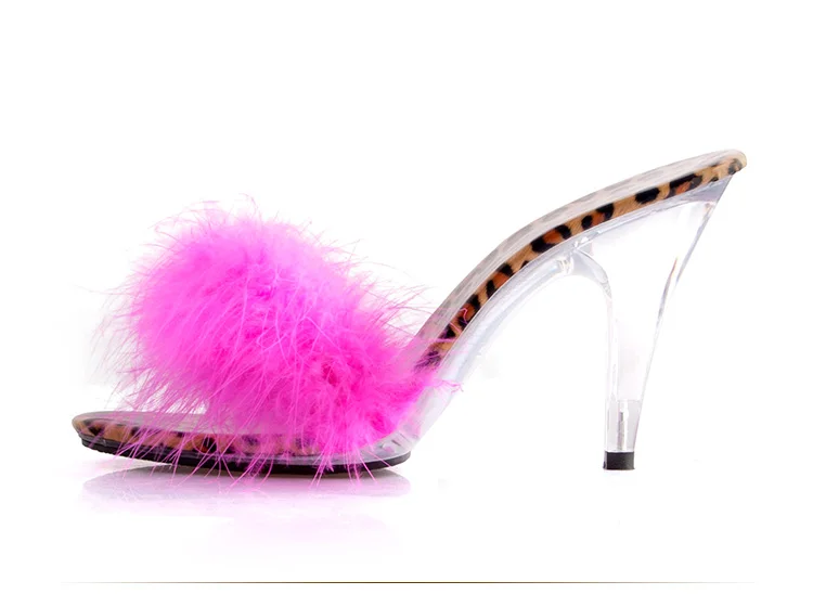 Обувь женские пикантные сандалии, шлепанцы прозрачная обувь изящный каблук 10 см, высокий каблук, подиум, 5 цветов, большие размеры 34-44