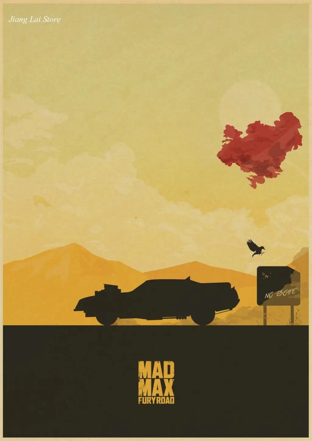 Винтажный постер Mad max Дорога ярости Том Харди Charlize Терон постер фильма плакат ретро Стикеры из крафтовой бумаги Ретро плакат