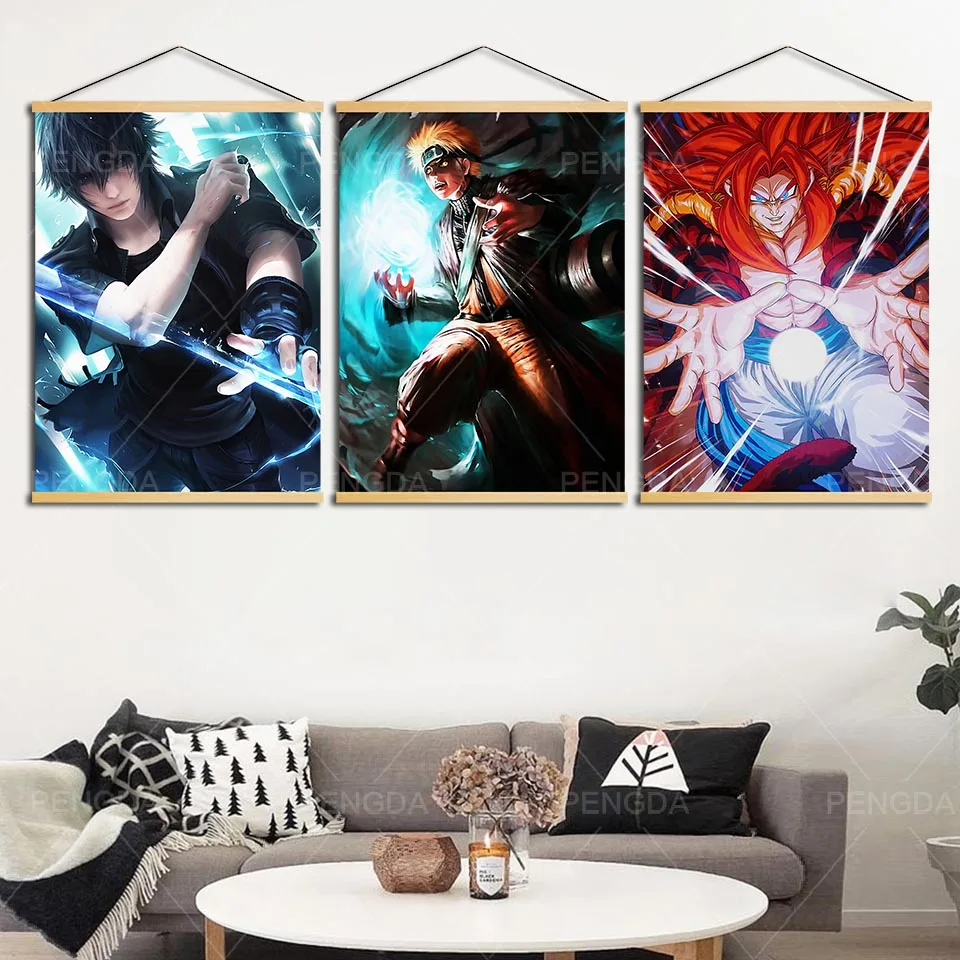 Современная Картина на холсте в скандинавском стиле аниме набор ролевых картин
