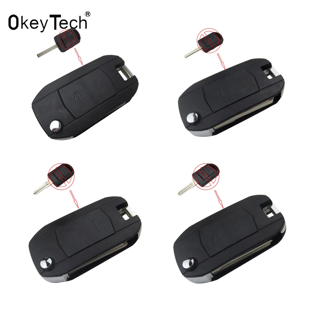 

OkeyTech car flip Folding Key Shell For Vauxhall for Opel Corsa d C Combo Tigra Meriva Agila 2 Buttons Remote Key Case Cover Fob