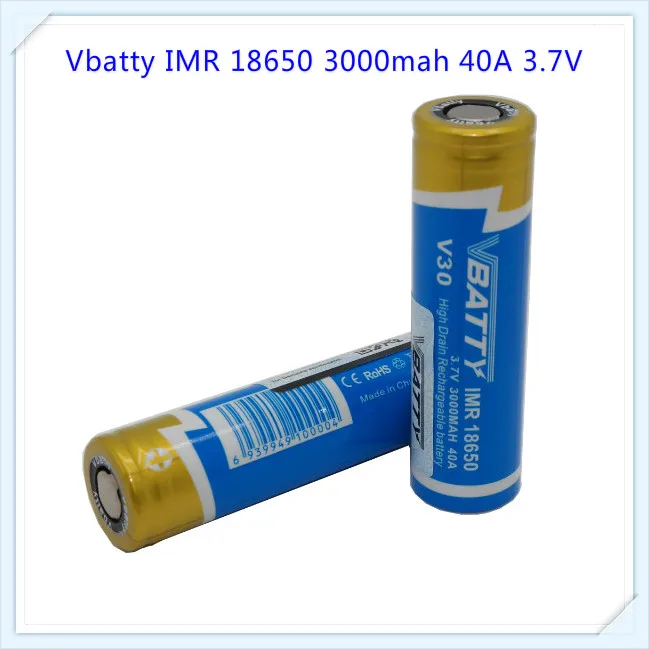 Vbatty 3 шт. 100% Оригинальный Новый 18650 3000 мАч перезаряжаемый аккумулятор 7 В IMR1865025 40A