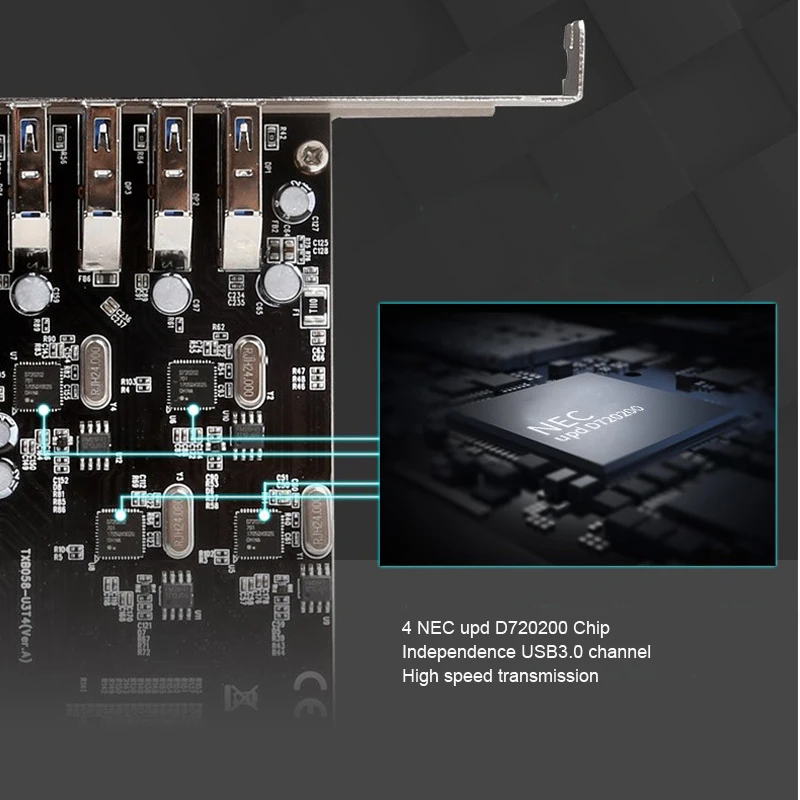 DIEWU 20G PCI Express 4 канала полная скорость USB3.0 карта расширения добавить на карту с NEC для кабельный адаптор TXB058