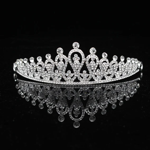 Silver BrideTiara 01 19 Designs Crystal Wedding Bridal Tiara Crowns for Women Princess Hair Ornament Fashion Bride Headpiece Hair Jewelry Accessories - Metal color: Silver BrideTiara 01