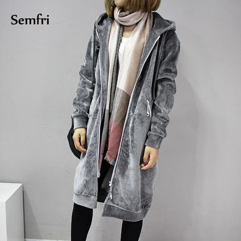 grey Semfri, женские толстовки, зимняя куртка, искусственный мех, ткань, пальто размера плюс, 5xl, открытая стежка, пальто с капюшоном, больше размера, Длинная толстовка - Цвет: grey
