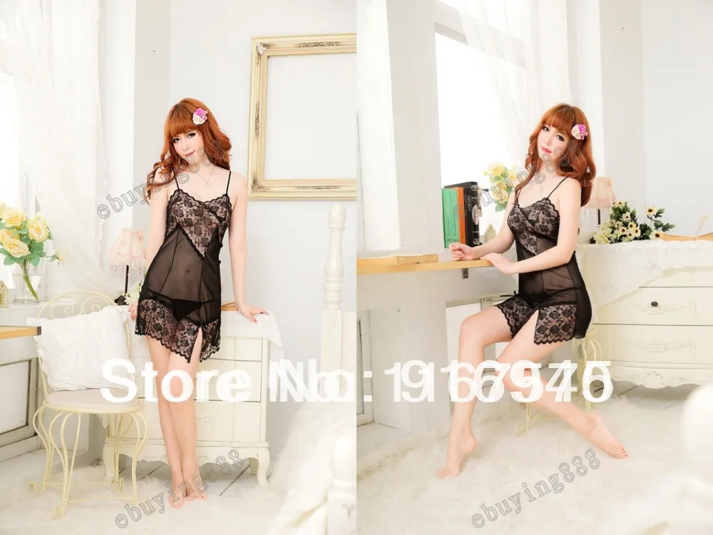 100%New Ladies sexy lingerie lace Suspender temptations Nightgowns | Тематическая одежда и униформа