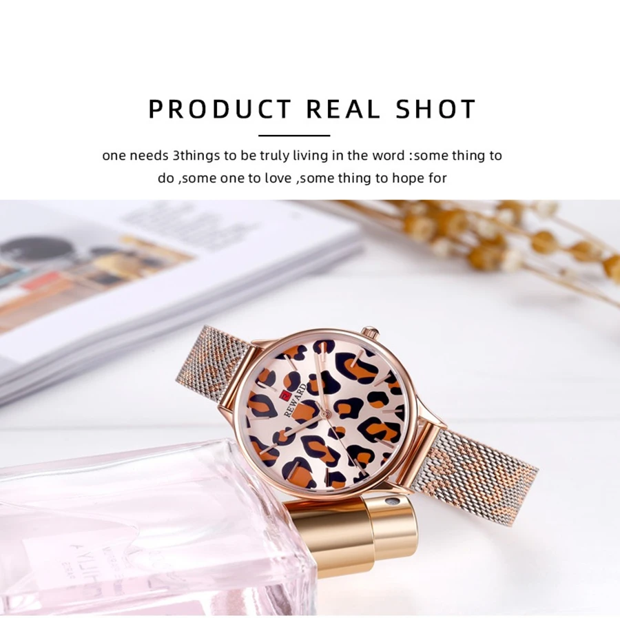 Relogio Feminino REWARD Women Bracelet Watch Ultra Thin Stainless Steel Mesh Ladies Wrist Watch Waterproof Woman Female Clock