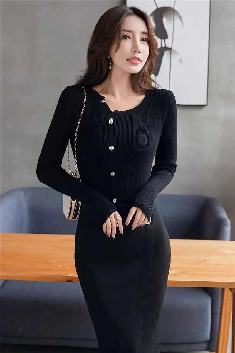 

2019 fashion spring black sexy womens tops and blouses causal women shirts blouse knitted bottom slim female blusas 1897 50