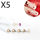 5 шт., 3D дизайн, белый дизайн ногтей, стразы для салона, набор камней, карандаш для рисования, набор инструментов