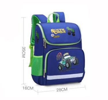 blue school bag Детские школьные сумки, набор для девочек и мальчиков, ортопедический рюкзак, мультяшная бабочка, автомобиль, школьная сумка, детский Ранец, рюкзак Mochila - Цвет: blue school bag