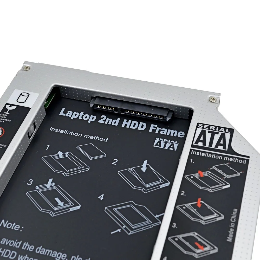Универсальный Алюминий 2nd HDD Caddy 9 5 мм IDE SATA 3 0 для 2 &quotSSD чехол Корпус жесткого диска