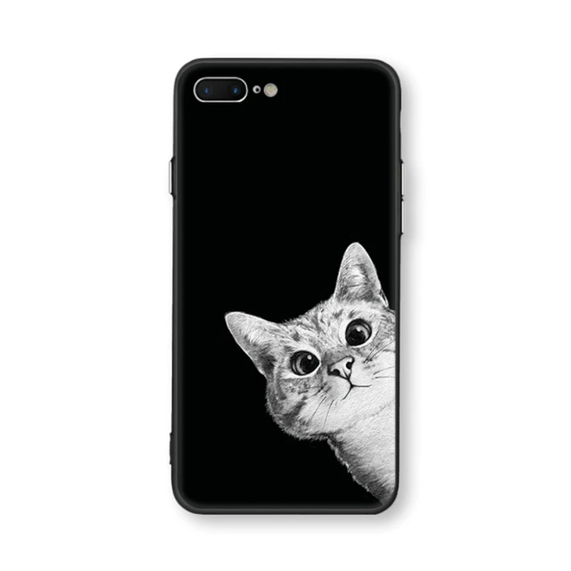 Силиконовый чехол для кошки Чехол iPhone 7 Plus 8 X 10 6 6s 5 5S SE Moon Soft Capinha S |
